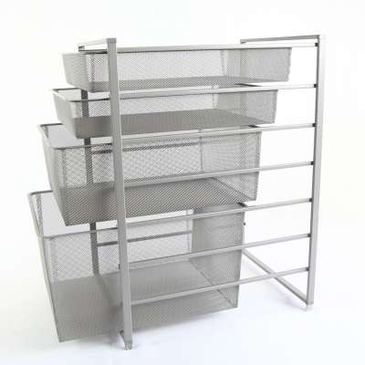 sliding pull out wire basket for closet organizer