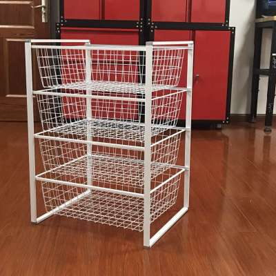 metal portable wire pull out basket storage